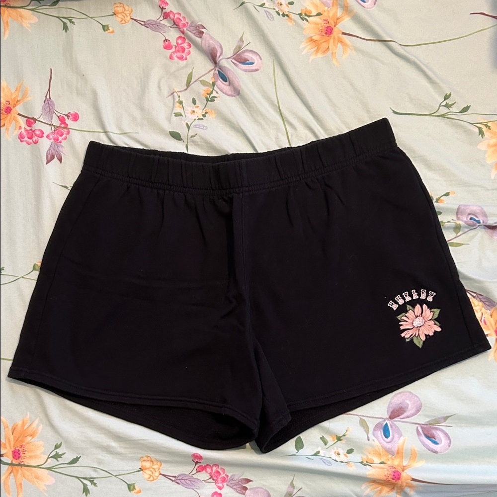 Hurley Black Floral Women's Shorts